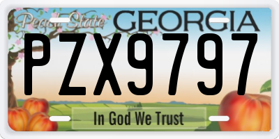 GA license plate PZX9797