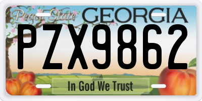 GA license plate PZX9862