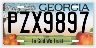GA license plate PZX9897