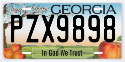 GA license plate PZX9898