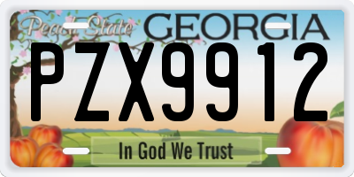 GA license plate PZX9912