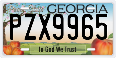 GA license plate PZX9965