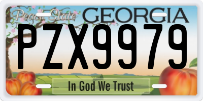 GA license plate PZX9979
