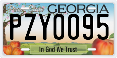 GA license plate PZY0095