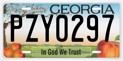 GA license plate PZY0297