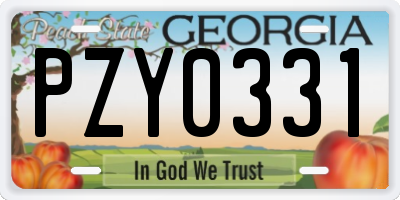 GA license plate PZY0331