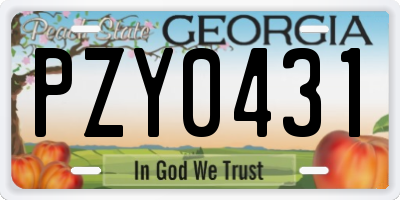 GA license plate PZY0431