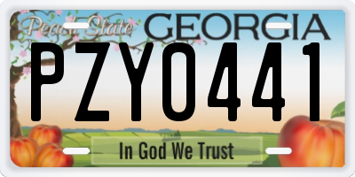 GA license plate PZY0441