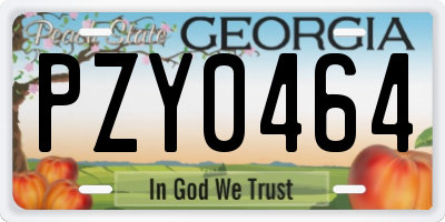GA license plate PZY0464