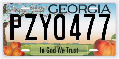 GA license plate PZY0477