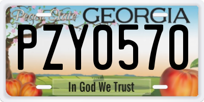 GA license plate PZY0570