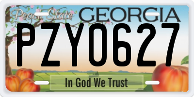 GA license plate PZY0627