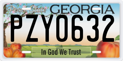 GA license plate PZY0632