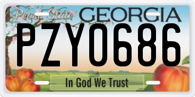 GA license plate PZY0686