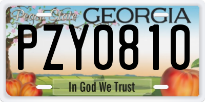 GA license plate PZY0810