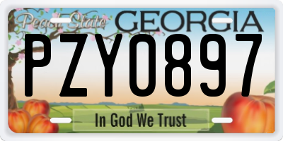 GA license plate PZY0897