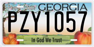 GA license plate PZY1057