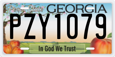 GA license plate PZY1079