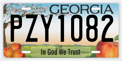 GA license plate PZY1082