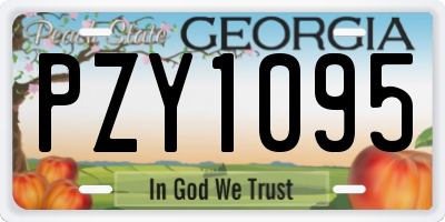 GA license plate PZY1095