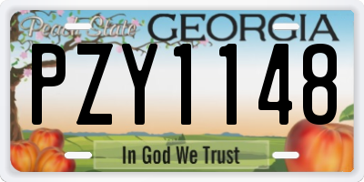 GA license plate PZY1148