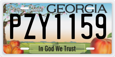 GA license plate PZY1159