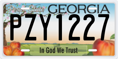 GA license plate PZY1227