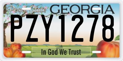 GA license plate PZY1278