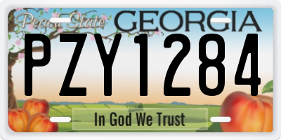 GA license plate PZY1284
