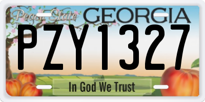 GA license plate PZY1327