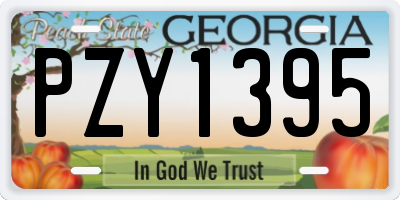 GA license plate PZY1395
