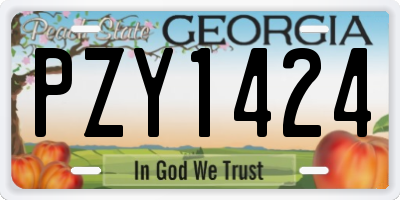 GA license plate PZY1424