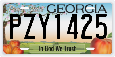 GA license plate PZY1425