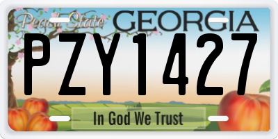 GA license plate PZY1427
