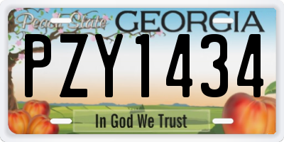 GA license plate PZY1434