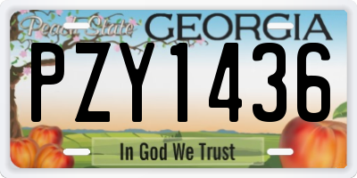 GA license plate PZY1436
