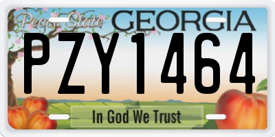 GA license plate PZY1464