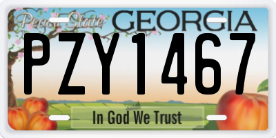 GA license plate PZY1467