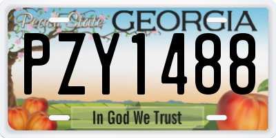 GA license plate PZY1488