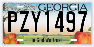 GA license plate PZY1497