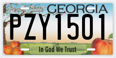 GA license plate PZY1501