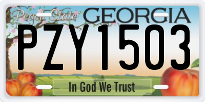 GA license plate PZY1503