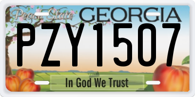 GA license plate PZY1507