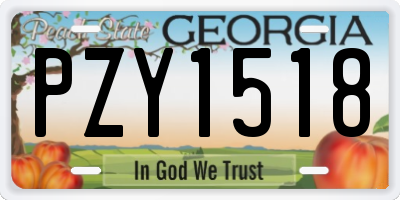 GA license plate PZY1518