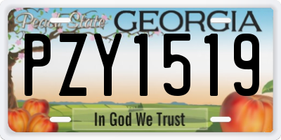 GA license plate PZY1519