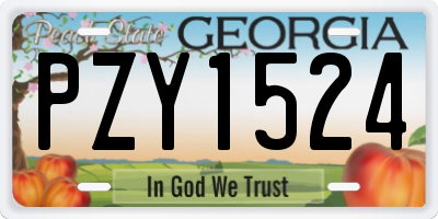 GA license plate PZY1524