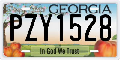 GA license plate PZY1528