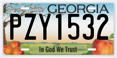 GA license plate PZY1532