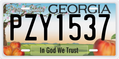 GA license plate PZY1537