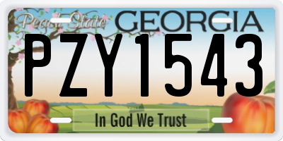GA license plate PZY1543